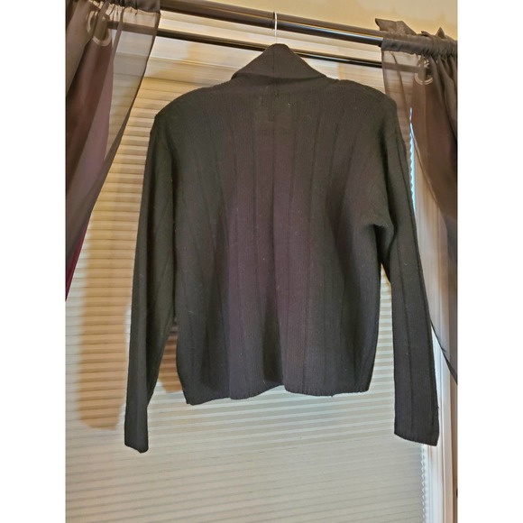 SML Size L Black Lambswool Cardigan - Picture 2 of 4